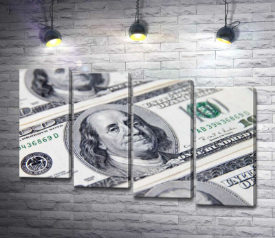 Модульна картина "Портрет Бенжаміна Франкліна (Benjamin Franklin) на 100 доларах"