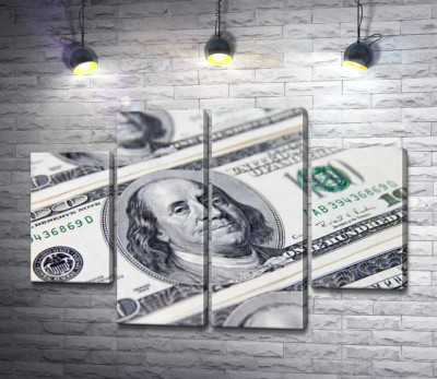 Модульна картина "Портрет Бенжаміна Франкліна (Benjamin Franklin) на 100 доларах"