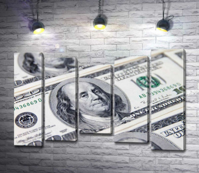 Модульна картина "Портрет Бенжаміна Франкліна (Benjamin Franklin) на 100 доларах"