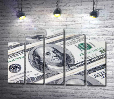 Модульна картина "Портрет Бенжаміна Франкліна (Benjamin Franklin) на 100 доларах"