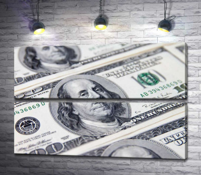 Модульна картина "Портрет Бенжаміна Франкліна (Benjamin Franklin) на 100 доларах"