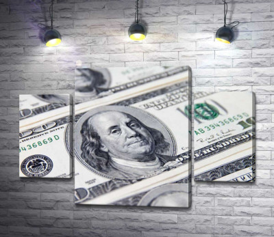 Модульна картина "Портрет Бенжаміна Франкліна (Benjamin Franklin) на 100 доларах"