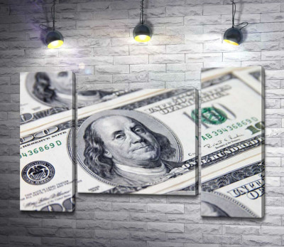 Модульна картина "Портрет Бенжаміна Франкліна (Benjamin Franklin) на 100 доларах"