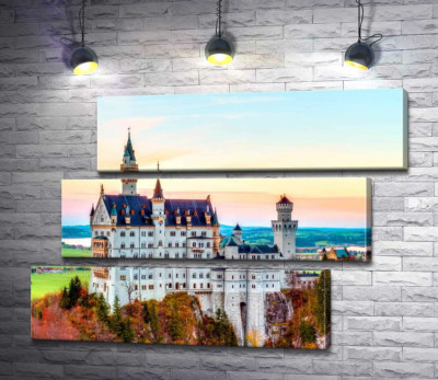 Модульна картина "Осінь на пагорбах навколо замку Нойшванштайн (Neuschwanstein)"