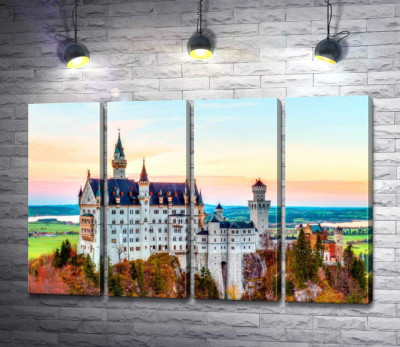 Осінь на пагорбах навколо замку Нойшванштайн (Neuschwanstein)