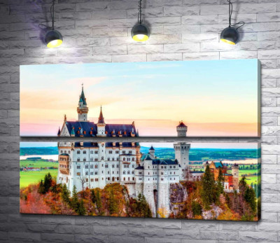 Модульна картина "Осінь на пагорбах навколо замку Нойшванштайн (Neuschwanstein)"