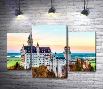 Модульна картина "Осінь на пагорбах навколо замку Нойшванштайн (Neuschwanstein)"