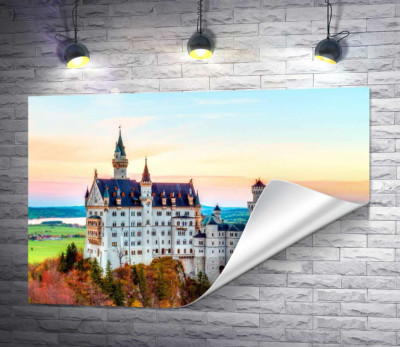 Осень на холмах вокруг замка Нойшванштайн (Neuschwanstein)