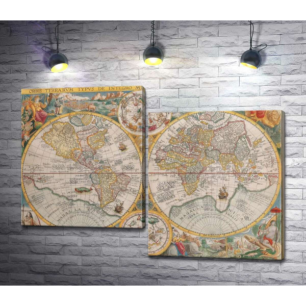 Карта світу 1594 року, авторства голландського картографа Петера Планціуса (Petrus Plancius)