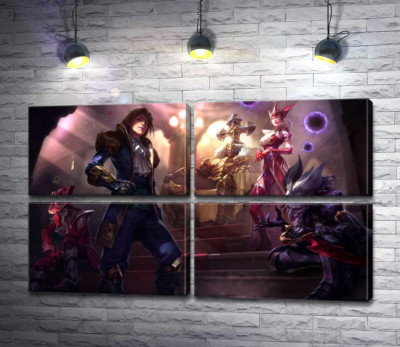 Герої відеогри League of legends: блазень Шако (Shacko), відьма Сіндра (Syndra), дослідник Езреаль (Ezreal), залізний привид Мордекайзер (Mordekaiser), майстер карт Твістед Фейт (Twisted Fate)