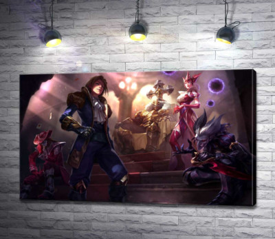 Герої відеогри League of legends: блазень Шако (Shacko), відьма Сіндра (Syndra), дослідник Езреаль (Ezreal), залізний привид Мордекайзер (Mordekaiser), майстер карт Твістед Фейт (Twisted Fate)