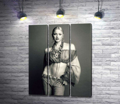 Модульна картина "Струнка Мадонна (Madonna) позує у прозорому топі"
