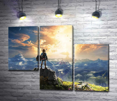 Герой гри "The Legend of Zelda", Лінк, дивиться на вибух