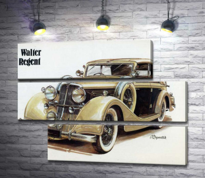 Модульная картина "Кремовый блеск автомобиля Walter Regent"