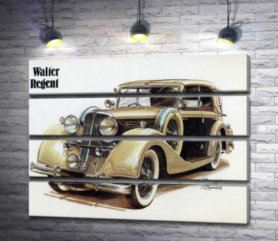 Модульная картина "Кремовый блеск автомобиля Walter Regent"