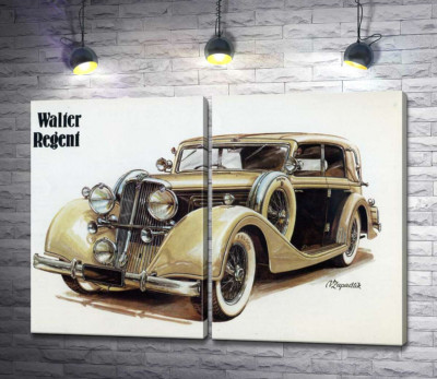 Модульна картина "Кремовий блиск автомобіля Walter Regent"