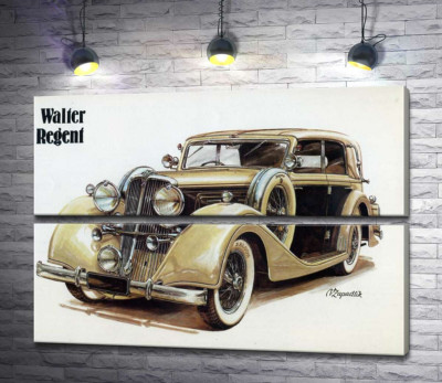 Модульна картина "Кремовий блиск автомобіля Walter Regent"