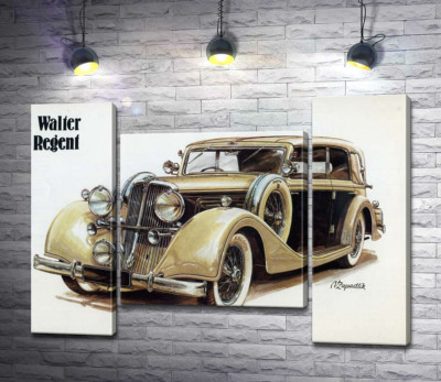 Модульная картина "Кремовый блеск автомобиля Walter Regent"