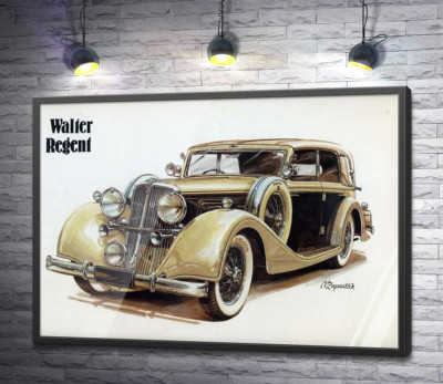 Постер "Кремовый блеск автомобиля Walter Regent"