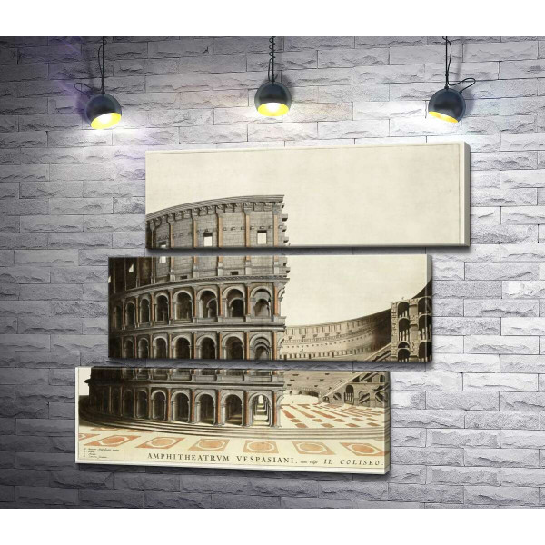 Строение римского Колизея (Colosseum) в разрезе