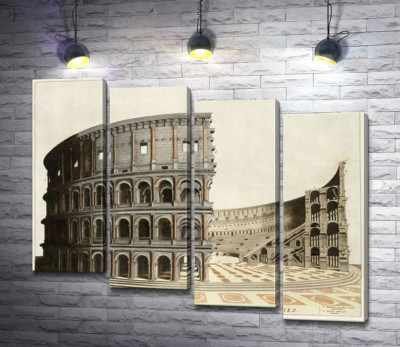 Модульна картина "Будова римського Колізею (Colosseum) в розрізі"