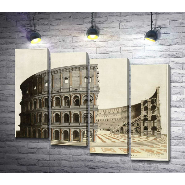 Строение римского Колизея (Colosseum) в разрезе