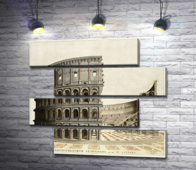 Модульна картина "Будова римського Колізею (Colosseum) в розрізі"