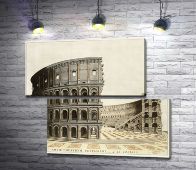 Строение римского Колизея (Colosseum) в разрезе