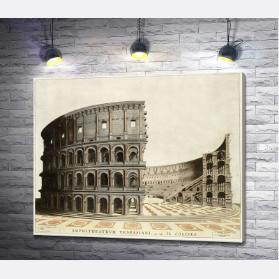 Будова римського Колізею (Colosseum) в розрізі