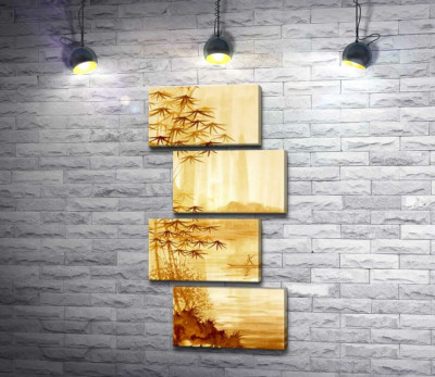 Стрункий бамбук росте на березі річки