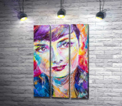 Сочетание красок на портрете Одри Хэпберн (Audrey Hepburn)
