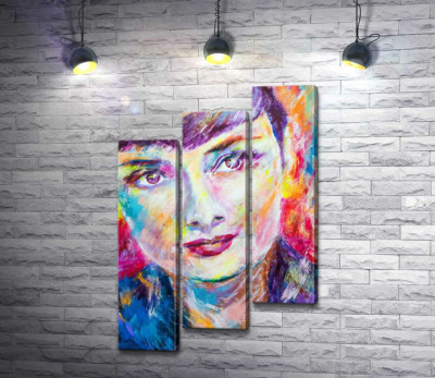 Сочетание красок на портрете Одри Хэпберн (Audrey Hepburn)