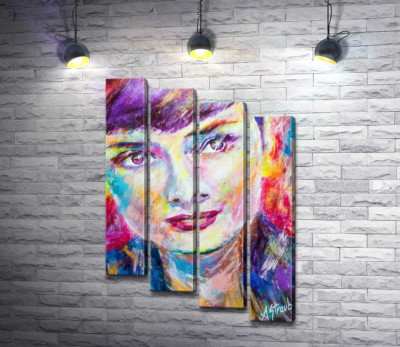 Модульная картина "Сочетание красок на портрете Одри Хэпберн (Audrey Hepburn)"