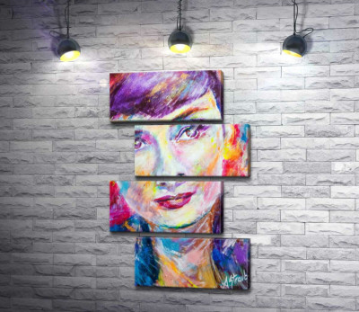 Модульная картина "Сочетание красок на портрете Одри Хэпберн (Audrey Hepburn)"