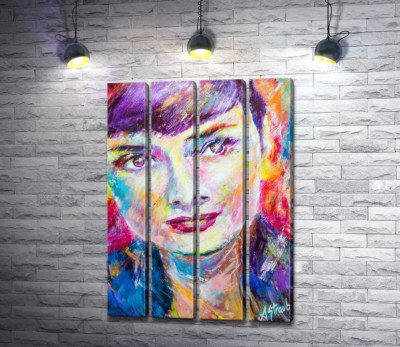 Модульна картина "Поєднання барв на портреті Одрі Гепберн (Audrey Hepburn)"