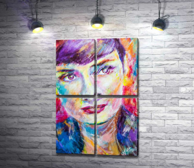 Сочетание красок на портрете Одри Хэпберн (Audrey Hepburn)