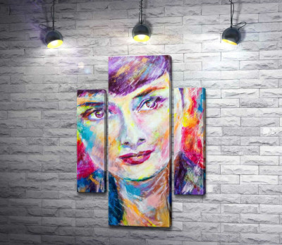 Сочетание красок на портрете Одри Хэпберн (Audrey Hepburn)