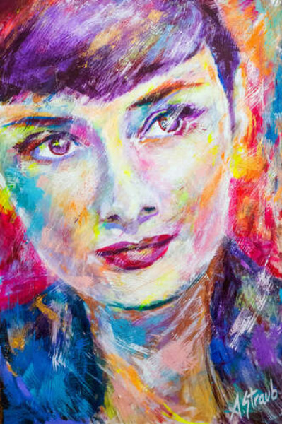Поєднання барв на портреті Одрі Гепберн (Audrey Hepburn)