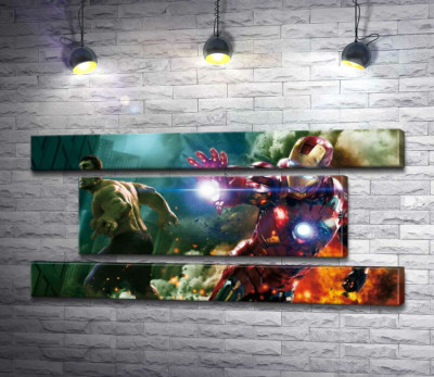 Непереможні Халк (Hulk) та Залізна людина (Iron Man) у фільмі "Месники" (The Avengers) 