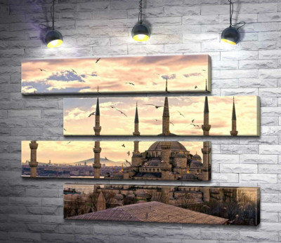 Острые шпили Голубой мечети (Sultanahmet Camii) устремляются в небо Стамбула