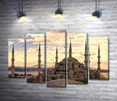 Острые шпили Голубой мечети (Sultanahmet Camii) устремляются в небо Стамбула
