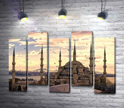 Острые шпили Голубой мечети (Sultanahmet Camii) устремляются в небо Стамбула