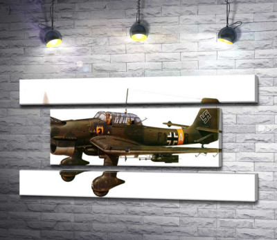 Модульна картина "«Штука» (Junkers Ju 87) німецький пікіруючий бомбардувальник часів Другої світової війни"