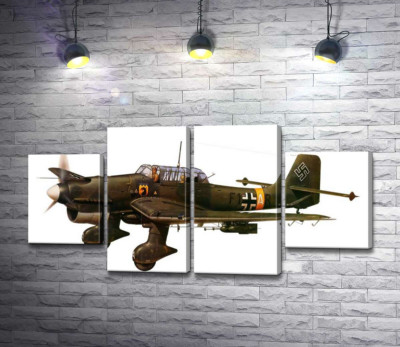 "Штука" (Junkers Ju 87) немецкий пикирующий бомбардировщик времен Второй мировой войны