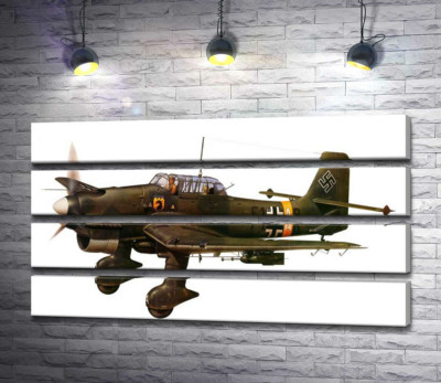 Модульна картина "«Штука» (Junkers Ju 87) німецький пікіруючий бомбардувальник часів Другої світової війни"