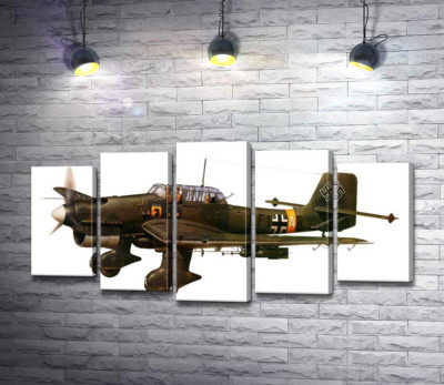 Модульна картина "«Штука» (Junkers Ju 87) німецький пікіруючий бомбардувальник часів Другої світової війни"