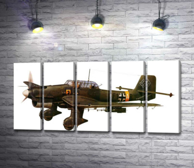 Модульна картина "«Штука» (Junkers Ju 87) німецький пікіруючий бомбардувальник часів Другої світової війни"