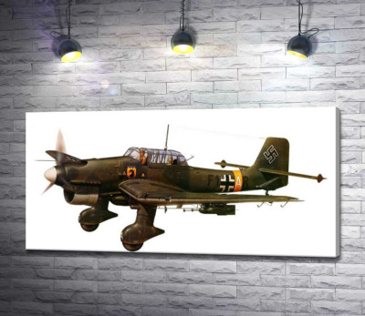 "Штука" (Junkers Ju 87) немецкий пикирующий бомбардировщик времен Второй мировой войны