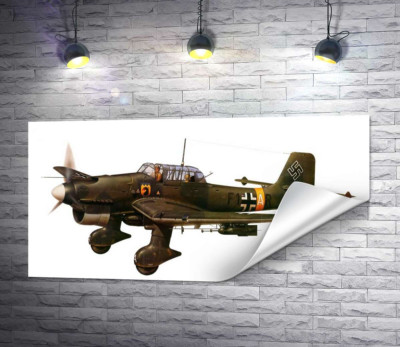 "Штука" (Junkers Ju 87) немецкий пикирующий бомбардировщик времен Второй мировой войны