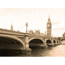 Вежа Біг-Бен (Big Ben) видніється з-за Вестмінтерського мосту (Westminster Bridge)